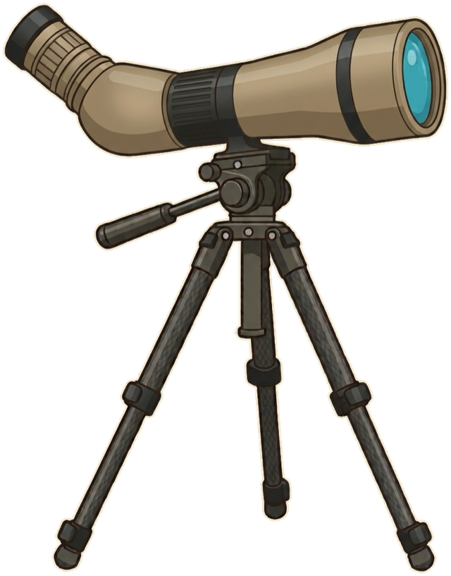 A spotting scope on a tripod
